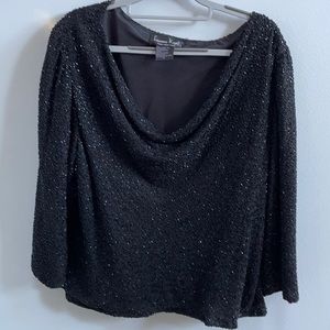 Laurence Karan,size 1X black beaded top